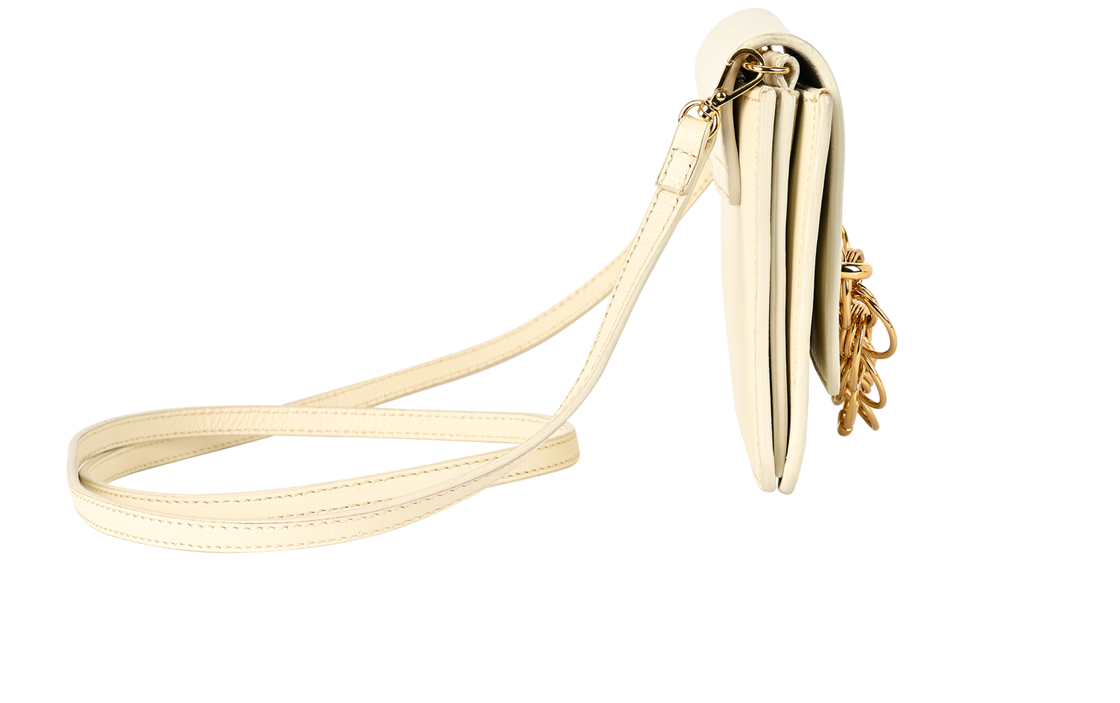 Chloe Drew Bijou Clutch, &pound;275, Handbags, Cream, Leather, Side view